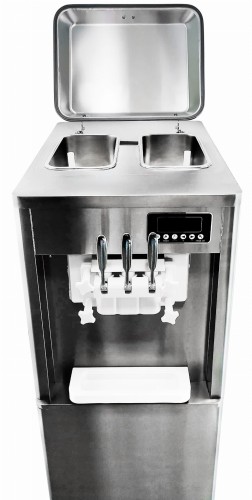 66.jpgMaszyna do lodów włoskich RQMG38, 2 smaki +mix, nocne chłodzenie i pompa napowietrzająca, uchwyty, pojemnik na mieszankę lodową, taca ociekowa