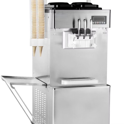 Maszyna do lodów włoskich RQMG33, 2 smaki +mix, nocne chłodzenie, pompa napowietrzająca, stolik do serwowania