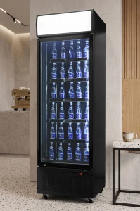 Szafa chłodnicza przeszklona RQ416-BLACK | 383l | 620x610x1980 mm