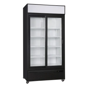 Szafa chłodnicza przeszklona Resto Quality DCC802BWSLD | drzwi przesuwne | 1000x700x2023 mm | czarny (wnętrze białe) | 690 l