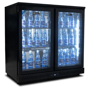 Barowa szafa chłodnicza | chłodziarka podblatowa RQ-210SC | 183 l | 2-drzwiowa | drzwi przesuwne | 900x540x840 mm